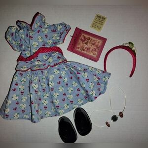 Emily Bennett American Girl Blue Floral Dress and Accessories.